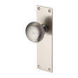 Heritage Brass Door Furniture Satin Nickel / Mortice Knobs on Backplate Heritage Brass - Mortice Knob on Latch Plate Balmoral Design Satin Nickel Finish