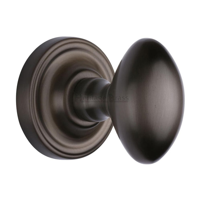 Heritage Brass Door Furniture Matt Bronze / Mortice Knobs Heritage Brass - Mortice Knob on Rose Chelsea Design Matt Bronze Finish