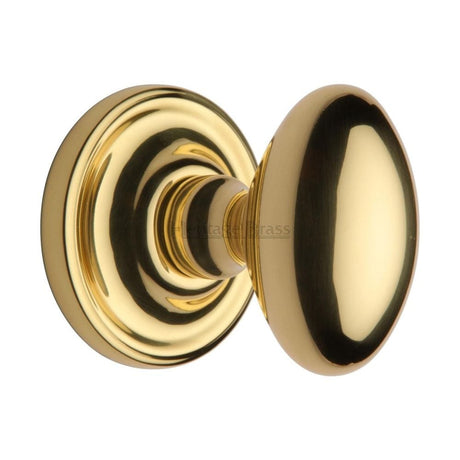 Heritage Brass Door Furniture Polished Brass / Mortice Knobs Heritage Brass - Mortice Knob on Rose Chelsea Design Polished Brass Finish