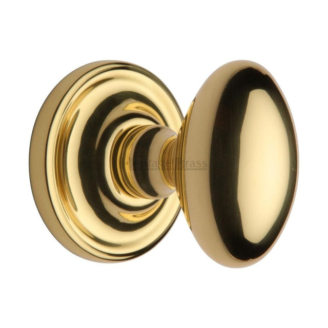 Heritage Brass Door Furniture Polished Brass / Mortice Knobs Heritage Brass - Mortice Knob on Rose Chelsea Design Polished Brass Finish