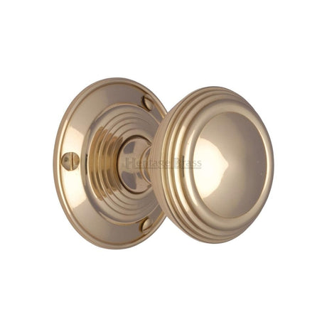 Heritage Brass Door Furniture Polished Brass / Mortice Knobs Heritage Brass - Mortice Knob on Rose Goodrich Design Polished Brass Finish