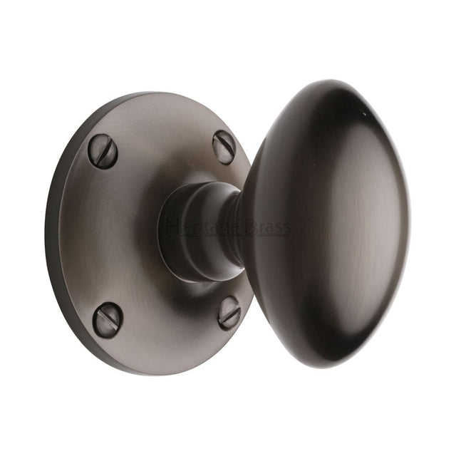 Heritage Brass Door Furniture Matt Bronze / Mortice Knobs Heritage Brass - Mortice Knob on Rose Mayfair Design Matt Bronze Finish