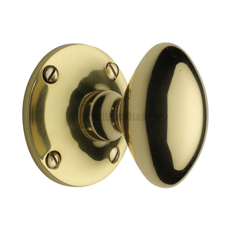 Heritage Brass Door Furniture Polished Brass / Mortice Knobs Heritage Brass - Mortice Knob on Rose Mayfair Design Polished Brass Finish