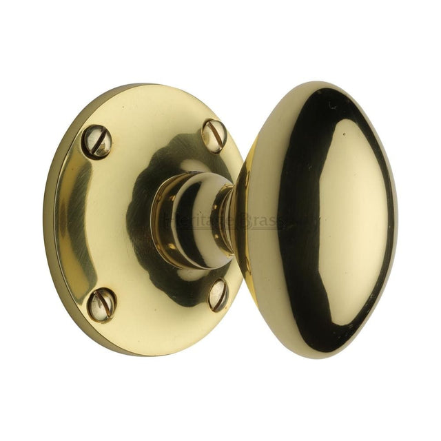 Heritage Brass Door Furniture Polished Brass / Mortice Knobs Heritage Brass - Mortice Knob on Rose Mayfair Design Polished Brass Finish