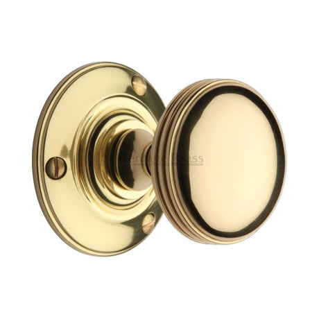 Heritage Brass Door Furniture Polished Brass / Mortice Knobs Heritage Brass - Mortice Knob on Rose Richmond Design Polished Brass Finish