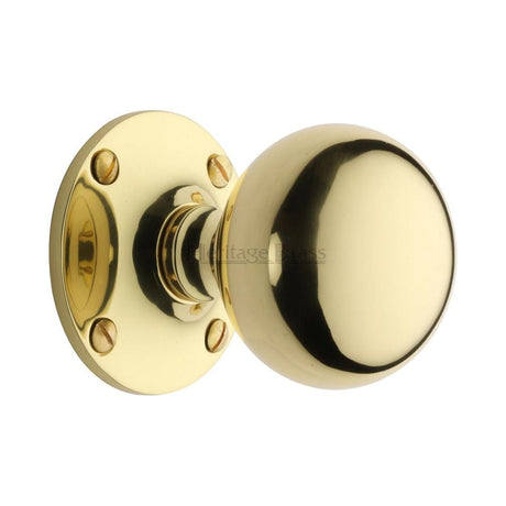 Heritage Brass Door Furniture Polished Brass / Mortice Knobs Heritage Brass - Mortice Knob Westminster Design Polished Brass Finish