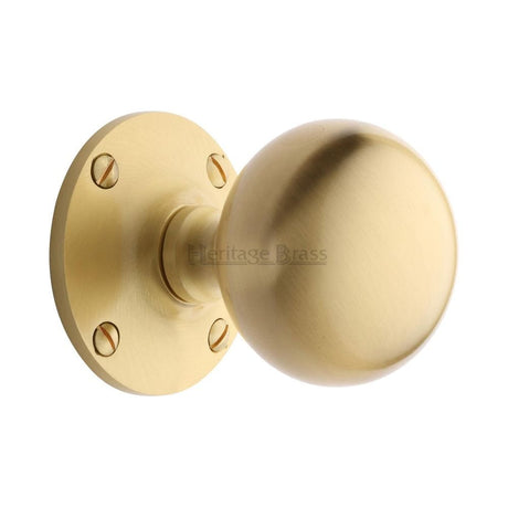 Heritage Brass Door Furniture Satin Brass / Mortice Knobs Heritage Brass - Mortice Knob Westminster Design Satin Brass Finish