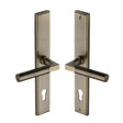 Heritage Brass Door Furniture Antique Brass / Multi Point Lock Set / 92mm c/c Heritage Brass - Multi-Point Door Handle Lever Lock Bauhaus LH Design Antique Brass