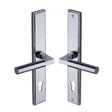 Heritage Brass Door Furniture Polished Chrome / Multi Point Lock Set / 92mm c/c Heritage Brass - Multi-Point Door Handle Lever Lock Bauhaus LH Design Polished Chrom