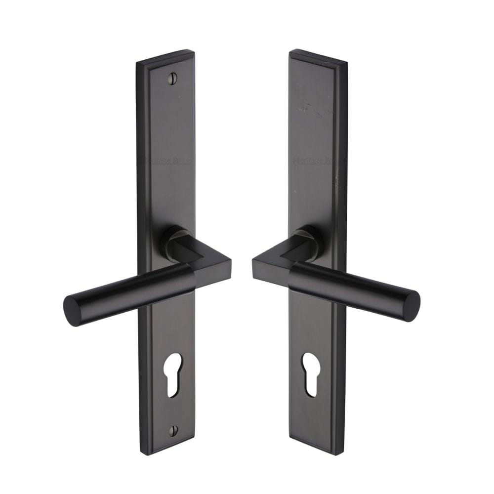 Heritage Brass Door Furniture Matt Bronze / Multi Point Lock Set / 92mm c/c Heritage Brass - Multi-Point Door Handle Lever Lock Bauhaus RH Design Matt Bronz
