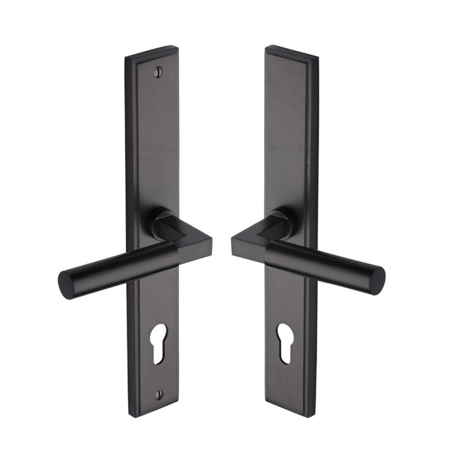 Heritage Brass Door Furniture Matt Bronze / Multi Point Lock Set / 92mm c/c Heritage Brass - Multi-Point Door Handle Lever Lock Bauhaus RH Design Matt Bronz
