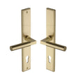 Heritage Brass Door Furniture Satin Brass / Multi Point Lock Set / 92mm c/c Heritage Brass - Multi-Point Door Handle Lever Lock Bauhaus RH Design Satin Brass