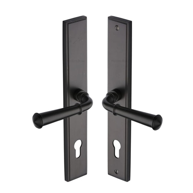 Heritage Brass Door Furniture Matt Bronze / Multi Point Lock Set / 92mm c/c Heritage Brass - Multi-Point Door Handle Lever Lock Colonial LH Design Matt Bron