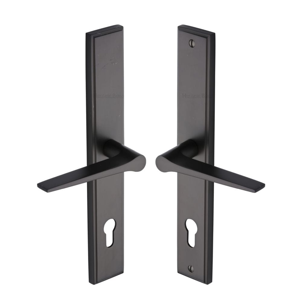 Heritage Brass Door Furniture Matt Bronze / Multi Point Lock Set / 92mm c/c Heritage Brass - Multi-Point Door Handle Lever Lock Gio LH Design Matt Bronze Fi