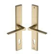 Heritage Brass Door Furniture Satin Brass / Multi Point Lock Set / 92mm c/c Heritage Brass - Multi-Point Door Handle Lever Lock Gio LH Design Satin Brass Fin