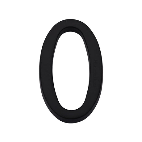 Heritage Brass Door Furniture Matt Black / Numerals / 0 Heritage Brass - Numeral 0 Concealed Fix 76mm (3") Matt Black finish