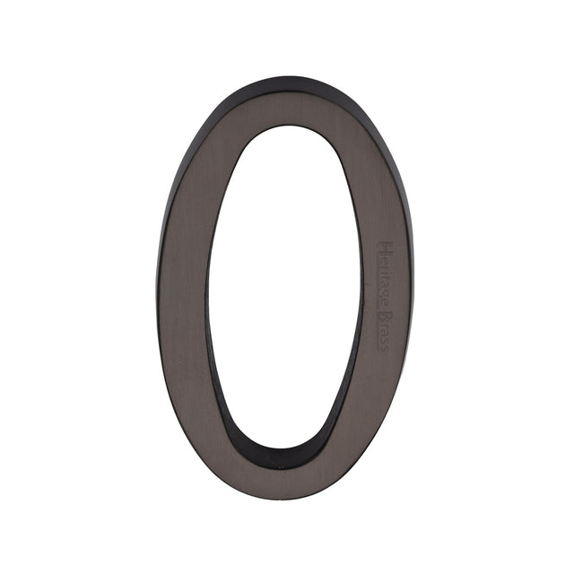 Heritage Brass Door Furniture Matt Bronze / Numerals / 0 Heritage Brass - Numeral 0 Concealed Fix 76mm (3") Matt Bronze finish