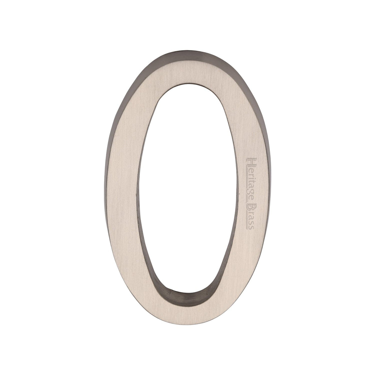 Heritage Brass Door Furniture Satin Nickel / Numerals / 0 Heritage Brass - Numeral 0 Concealed Fix 76mm (3") Satin Nickel finish