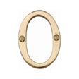 Heritage Brass Door Furniture Polished Brass / Numerals / 0 Heritage Brass - Numeral 0 Face Fix 51mm (2") Polished Brass Finish