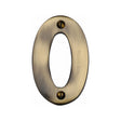 Heritage Brass Door Furniture Antique Brass / Numerals / 0 Heritage Brass - Numeral 0 Face Fix 76mm (3") Antique Brass Finish