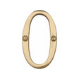 Heritage Brass Door Furniture Polished Brass / Numerals / 0 Heritage Brass - Numeral 0 Face Fix 76mm (3") Polished Brass Finish