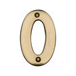 Heritage Brass Door Furniture Polished Brass / Numerals / 0 Heritage Brass - Numeral 0 Face Fix 76mm (3") Polished Brass Finish