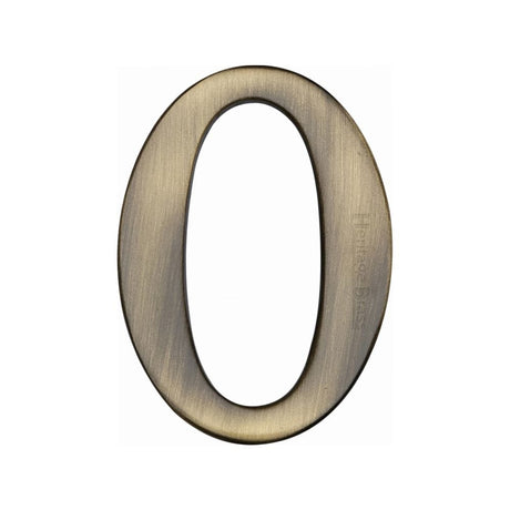 Heritage Brass Door Furniture Antique Brass / Numerals / 0 Heritage Brass - Numeral 0 Self Adhesive 51mm (2") Antique Brass Finish