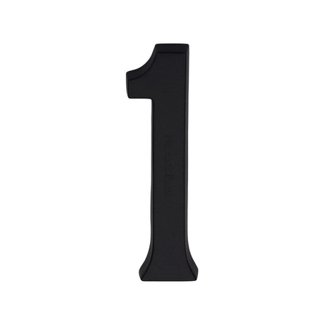 Heritage Brass Door Furniture Matt Black / Numerals / 1 Heritage Brass - Numeral 1 Concealed Fix 76mm (3") Matt Black