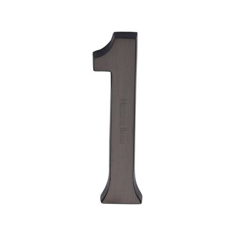 Heritage Brass Door Furniture Matt Bronze / Numerals / 1 Heritage Brass - Numeral 1 Concealed Fix 76mm (3") Matt Bronze finish