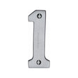 Heritage Brass Door Furniture Satin Chrome / Numerals / 1 Heritage Brass - Numeral 1 Face Fix 76mm (3") Satin Chrome Finish
