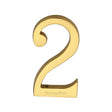 Heritage Brass Door Furniture Polished Brass / Numerals / 2 Heritage Brass - Numeral 2 Concealed Fix 76mm (3") Polished Brass finish