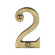 Heritage Brass Door Furniture Antique Brass / Numerals / 2 Heritage Brass - Numeral 2 Face Fix 51mm (2") Antique Brass Finish