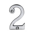 Heritage Brass Door Furniture Satin Chrome / Numerals / 2 Heritage Brass - Numeral 2 Face Fix 51mm (2") Satin Chrome Finish