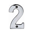 Heritage Brass Door Furniture Polished Chrome / Numerals / 2 Heritage Brass - Numeral 2 Face Fix 76mm (3") Polished Chrome Finish
