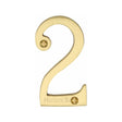 Heritage Brass Door Furniture Satin Brass / Numerals / 2 Heritage Brass - Numeral 2 Face Fix 76mm (3") Satin Brass Finish