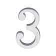 Heritage Brass Door Furniture Satin Chrome / Numerals / 3 Heritage Brass - Numeral 3 Concealed Fix 76mm (3") Satin Chrome finish