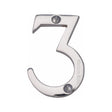 Heritage Brass Door Furniture Polished Chrome / Numerals / 3 Heritage Brass - Numeral 3 Face Fix 51mm (2") Polished Chrome Finish