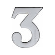 Heritage Brass Door Furniture Polished Chrome / Numerals / 3 Heritage Brass - Numeral 3 Self Adhesive 51mm (2") Polished Chrome Finish