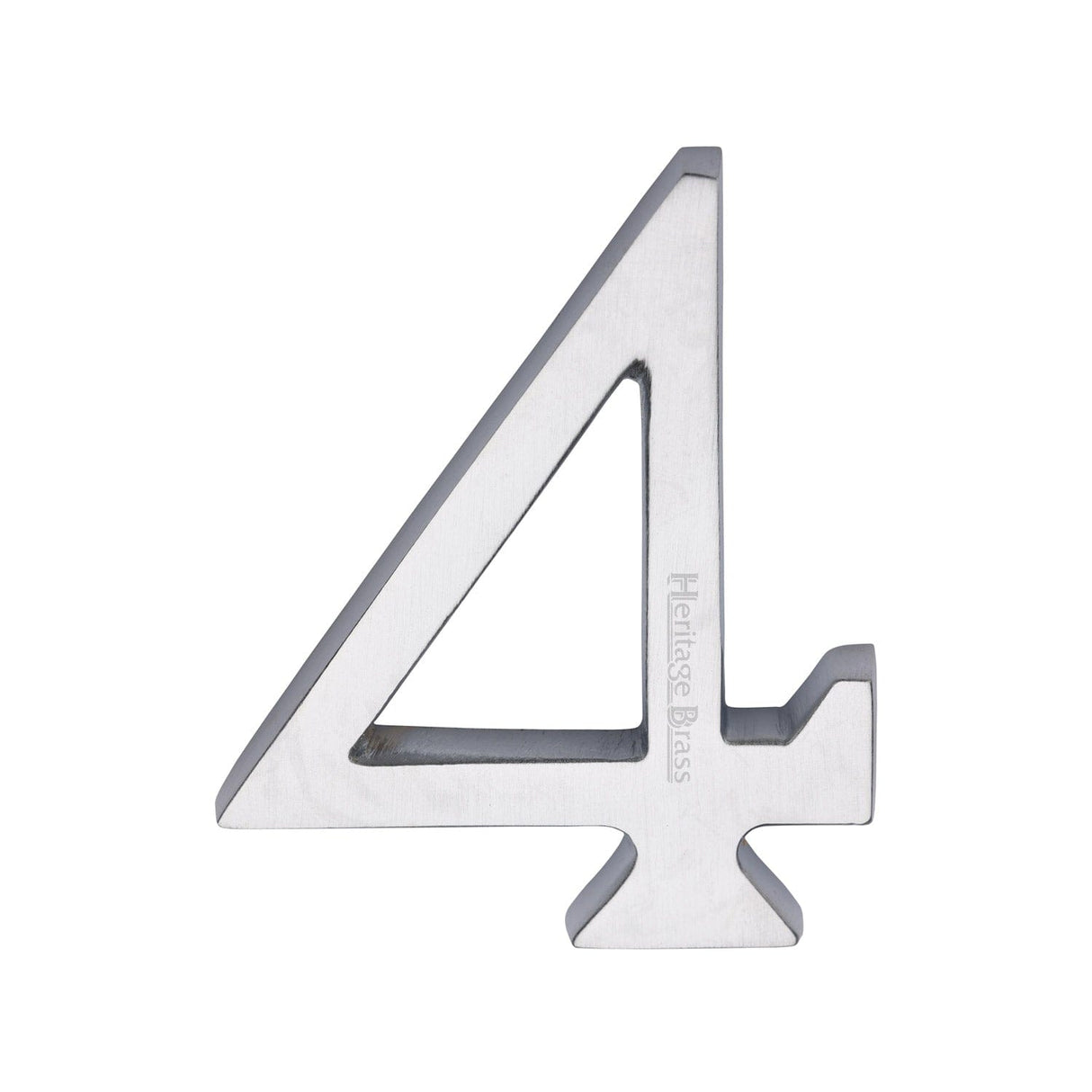 Heritage Brass Door Furniture Satin Chrome / Numerals / 4 Heritage Brass - Numeral 4 Concealed Fix 76mm (3") Satin Chrome finish