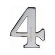 Heritage Brass Door Furniture Polished Chrome / Numerals / 4 Heritage Brass - Numeral 4 Self Adhesive 51mm (2") Polished Chrome Finish