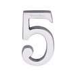 Heritage Brass Door Furniture Polished Chrome / Numerals / 5 Heritage Brass - Numeral 5 Concealed Fix 76mm (3") Polished Chrome finish