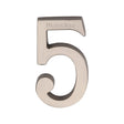 Heritage Brass Door Furniture Satin Nickel / Numerals / 5 Heritage Brass - Numeral 5 Concealed Fix 76mm (3") Satin Nickel finish