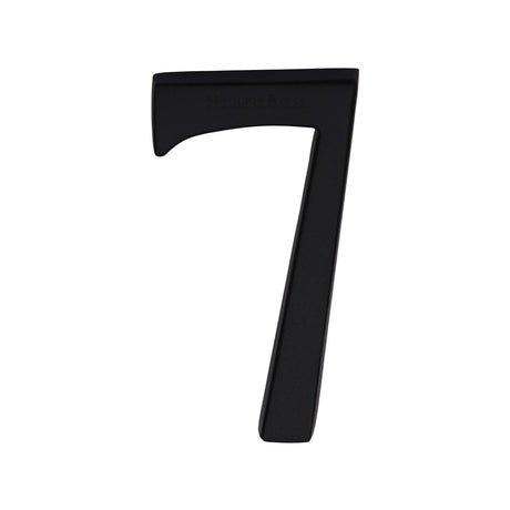 Heritage Brass Door Furniture Matt Black / Numerals / 7 Heritage Brass - Numeral 7 Concealed Fix 76mm (3") Matt Black