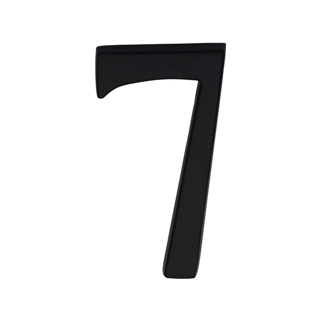 Heritage Brass Door Furniture Matt Black / Numerals / 7 Heritage Brass - Numeral 7 Concealed Fix 76mm (3") Matt Black