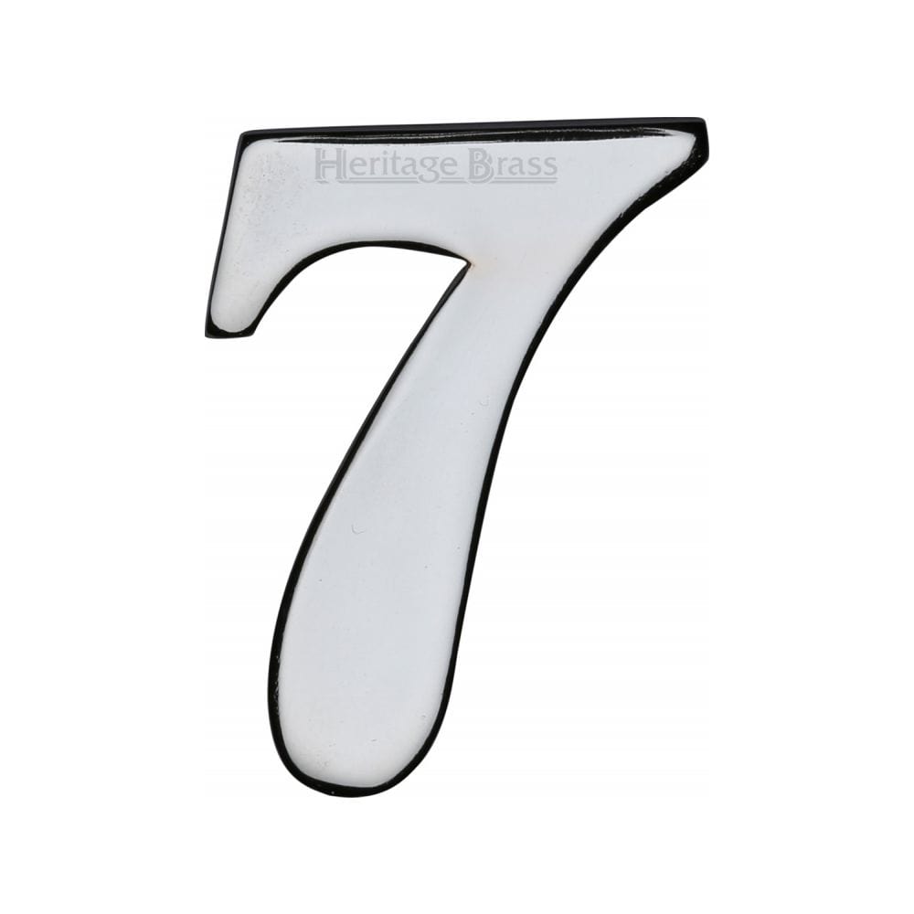 Heritage Brass Door Furniture Polished Chrome / Numerals / 7 Heritage Brass - Numeral 7 Self Adhesive 51mm (2") Polished Chrome Finish