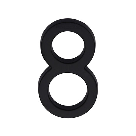 Heritage Brass Door Furniture Matt Black / Numerals / 8 Heritage Brass - Numeral 8 Concealed Fix 76mm (3") Matt Black