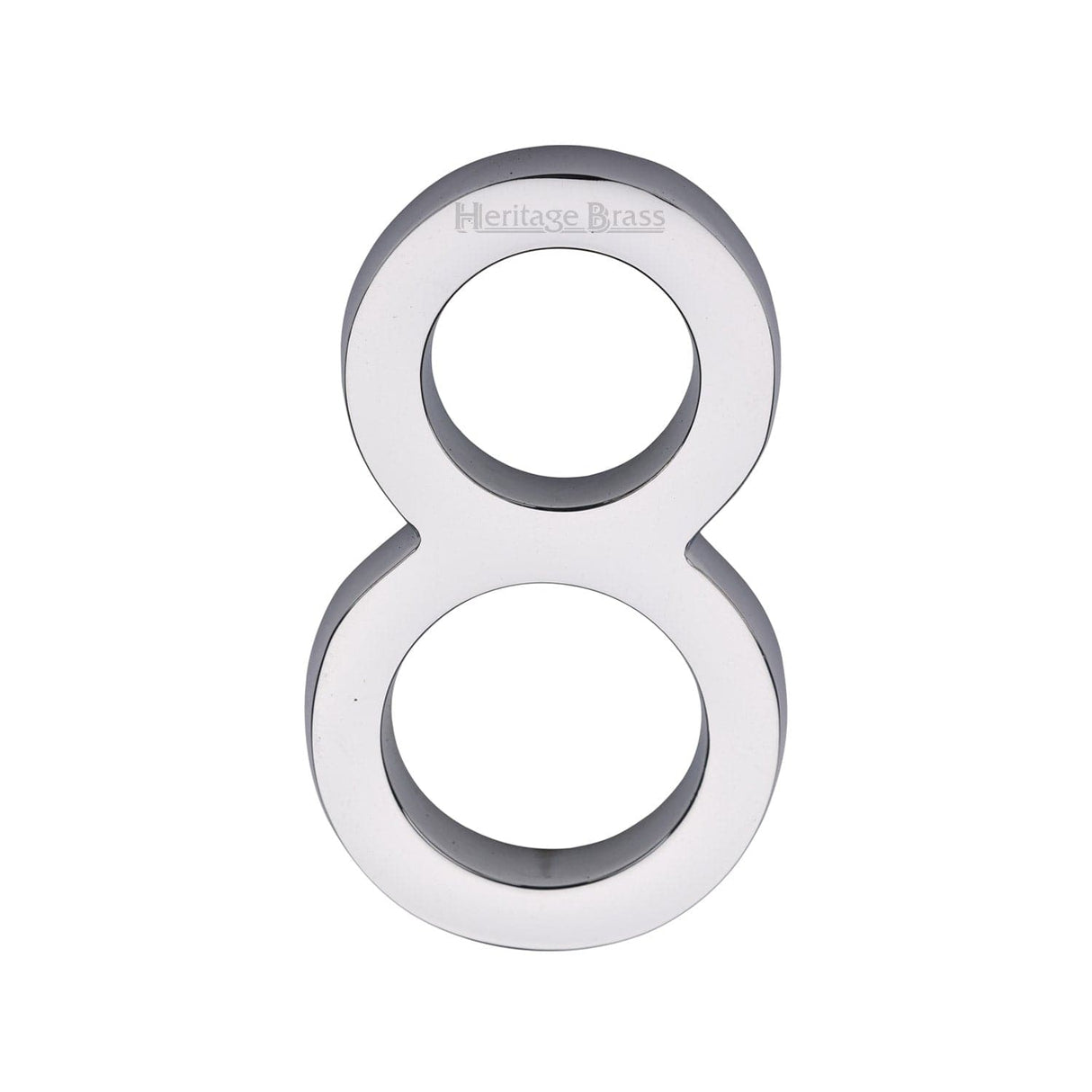 Heritage Brass Door Furniture Polished Chrome / Numerals / 8 Heritage Brass - Numeral 8 Concealed Fix 76mm (3") Polished Chrome finish