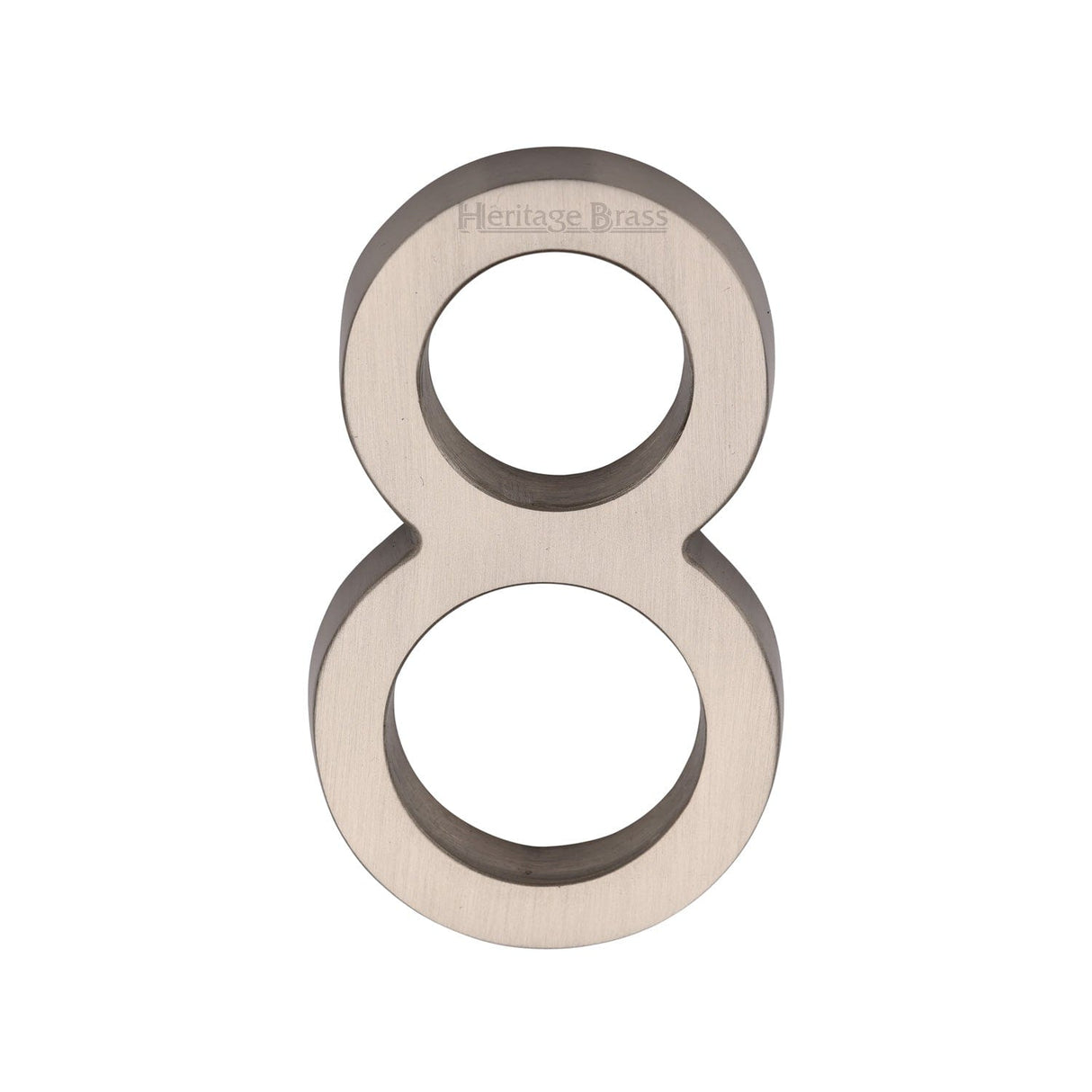 Heritage Brass Door Furniture Satin Nickel / Numerals / 8 Heritage Brass - Numeral 8 Concealed Fix 76mm (3") Satin Nickel finish