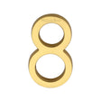 Heritage Brass Door Furniture Unlacquered Brass / Numerals / 8 Heritage Brass - Numeral 8 Concealed Fix 76mm (3") Unlacquered Brass finish