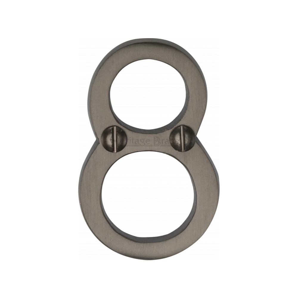 Heritage Brass Door Furniture Matt Bronze / Numerals / 8 Heritage Brass - Numeral 8 Face Fix 51mm (2") Matt Bronze Finish